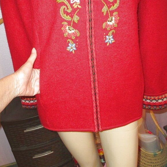 Vtg Icelandic Design Cardigan Sweater Size XL Wool Lined Full Zip Cabincore 90s - Picture 4 of 12